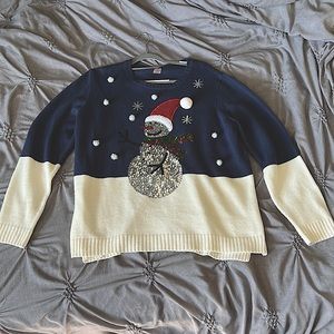 XXL Christmas Snowman Sequins Sweater!